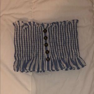 Striped Cropped Tube Top